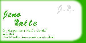 jeno malle business card